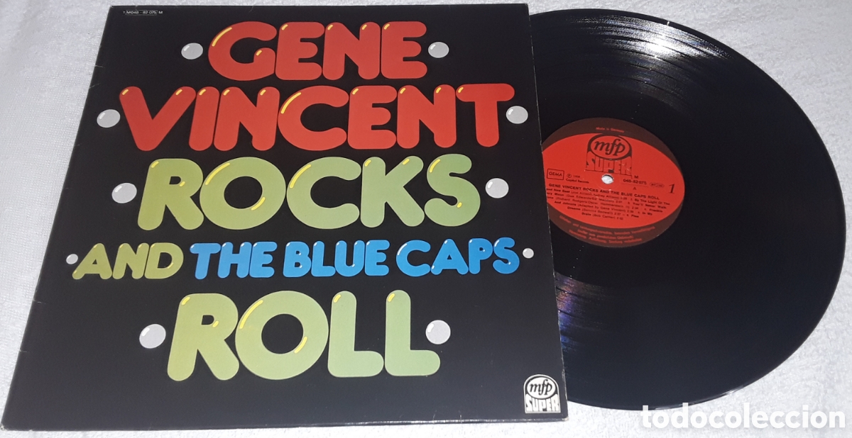 Discos de vinilo: LP - GENE VINCENT - ROCKS AND THE BLUE CAPS ROLL - MADE IN GERMANY