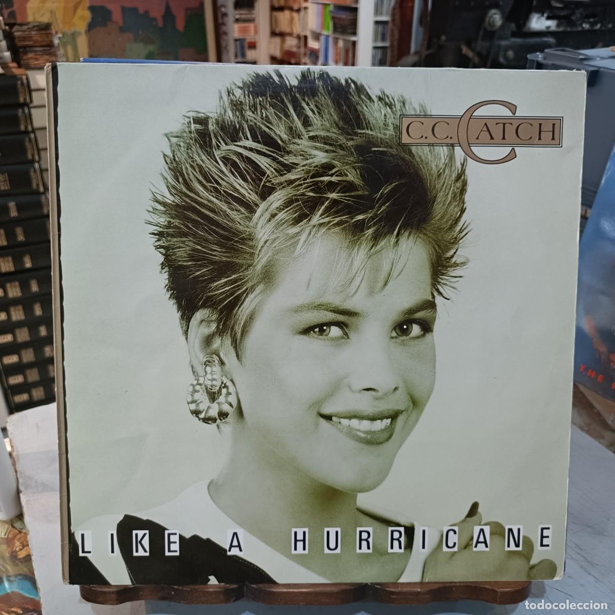 Discos de vinilo: C. C. Catch - Like a hurricane - LP. sello Ariola 1987