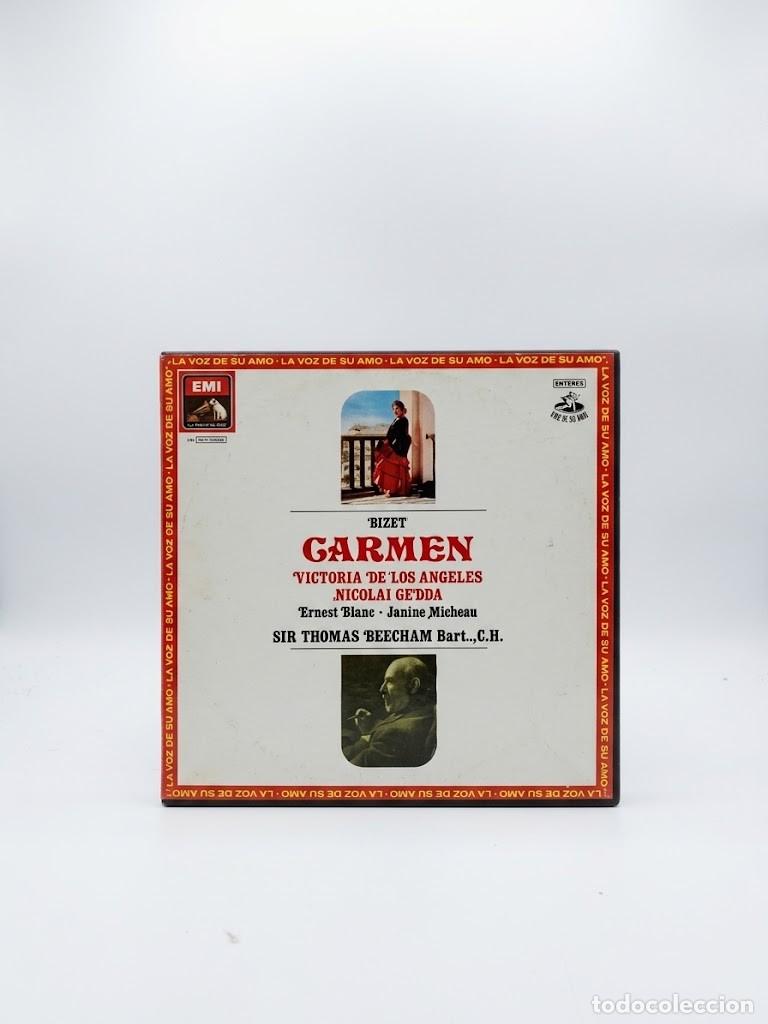 Discos de vinilo: BIZET CARMEN - VICTORIA DE LOS ANGELES - SIR THOMAS BEECHAM - CAJA 3 VINILOS LP - LA VOZ DE SU AMO E