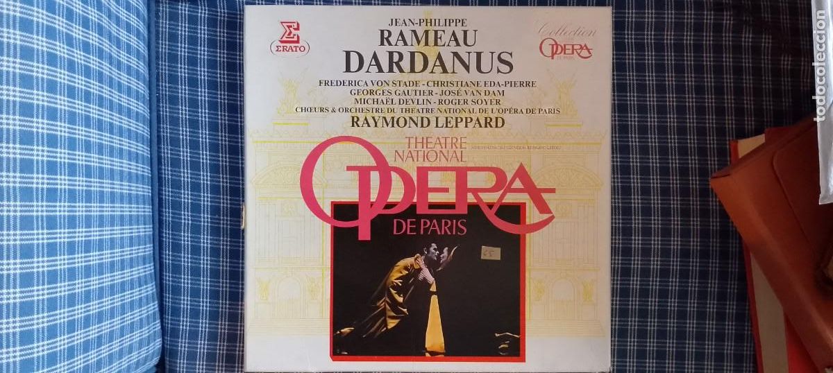 Discos de vinilo: Rameau,Dardanus, Raymond Leppard, Theatre National Opera. Erato STU 71416, 2 LPS + libreto