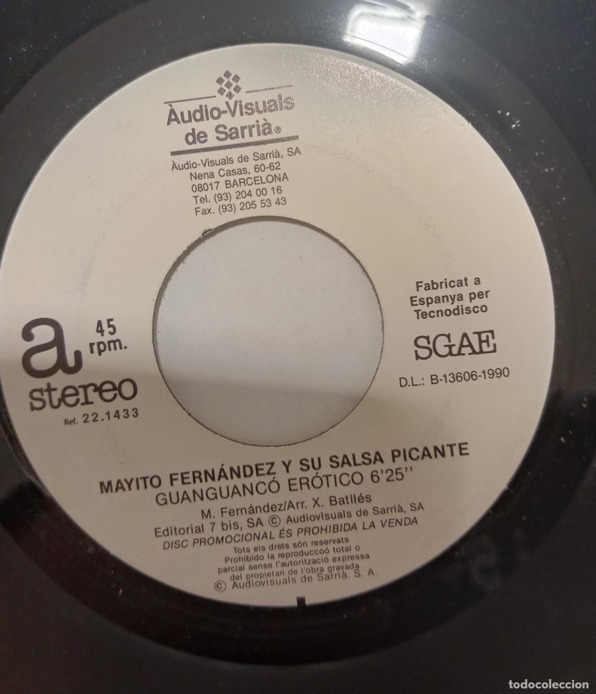Discos de vinilo: Mayito Fernandez &ndash; Guanguanco Erotico single PROMO