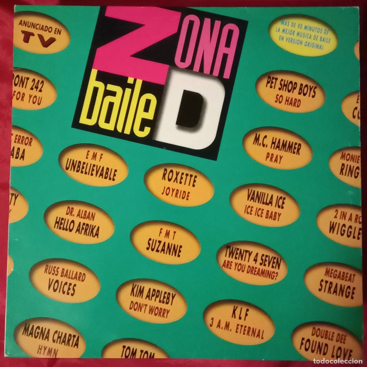 Discos de vinilo: Zona de Baile D - Doble LP Recopilatorio - Roxete / Vanilla Ice / Pet Shop Boys... - Edit. EMI. 1991