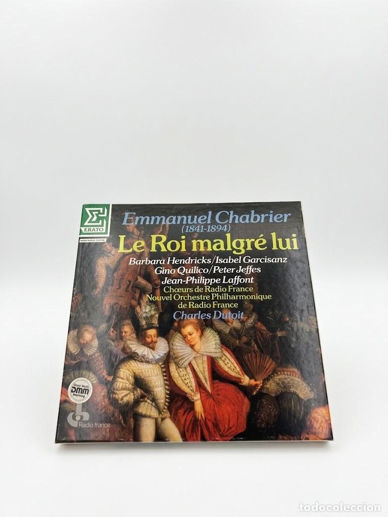Discos de vinilo: CHABRIER LE ROI MALGRE LUI - DUTOIT BARBARA HENDRICKS - CAJA 3 VINILOS LP + LIBRETO - ERATO DMM 1984