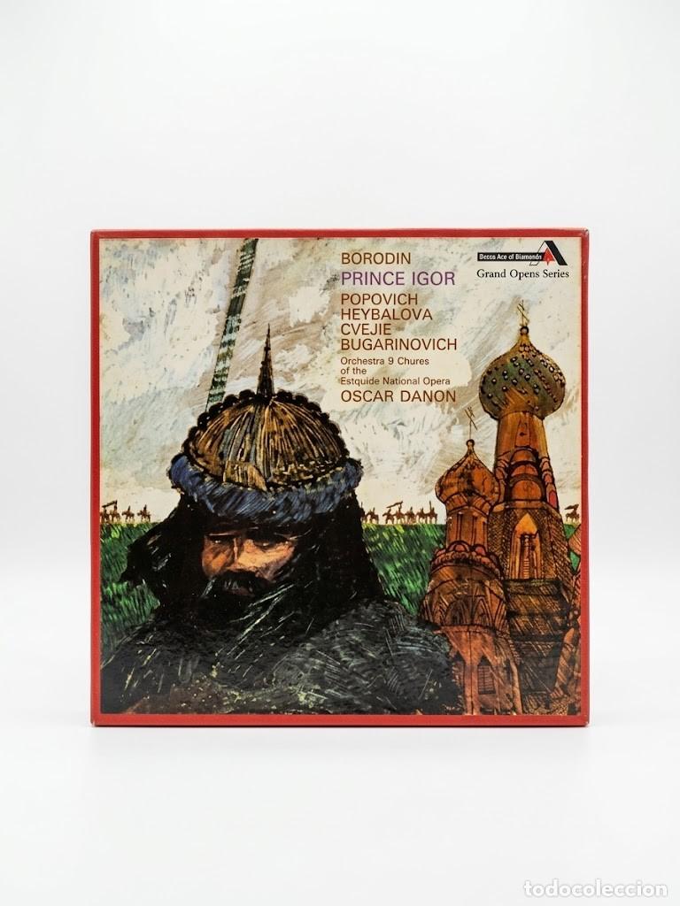 Discos de vinilo: BORODIN PRINCIPE IGOR - OSCAR DANON - CAJA 4 VINILOS LP + LIBRETO - DECCA DIAMONDS GOS 562/5 1970