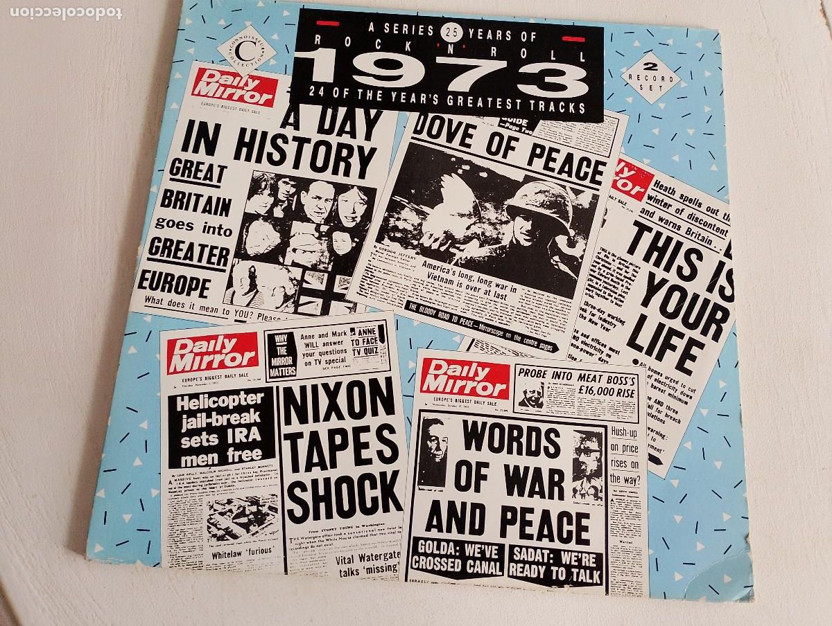 Discos de vinilo: 25 Years Of Rock 'N' Roll 1973, doble portada, 2 LPS, 1988, UK, Rock, Funk / Soul, Blues glam