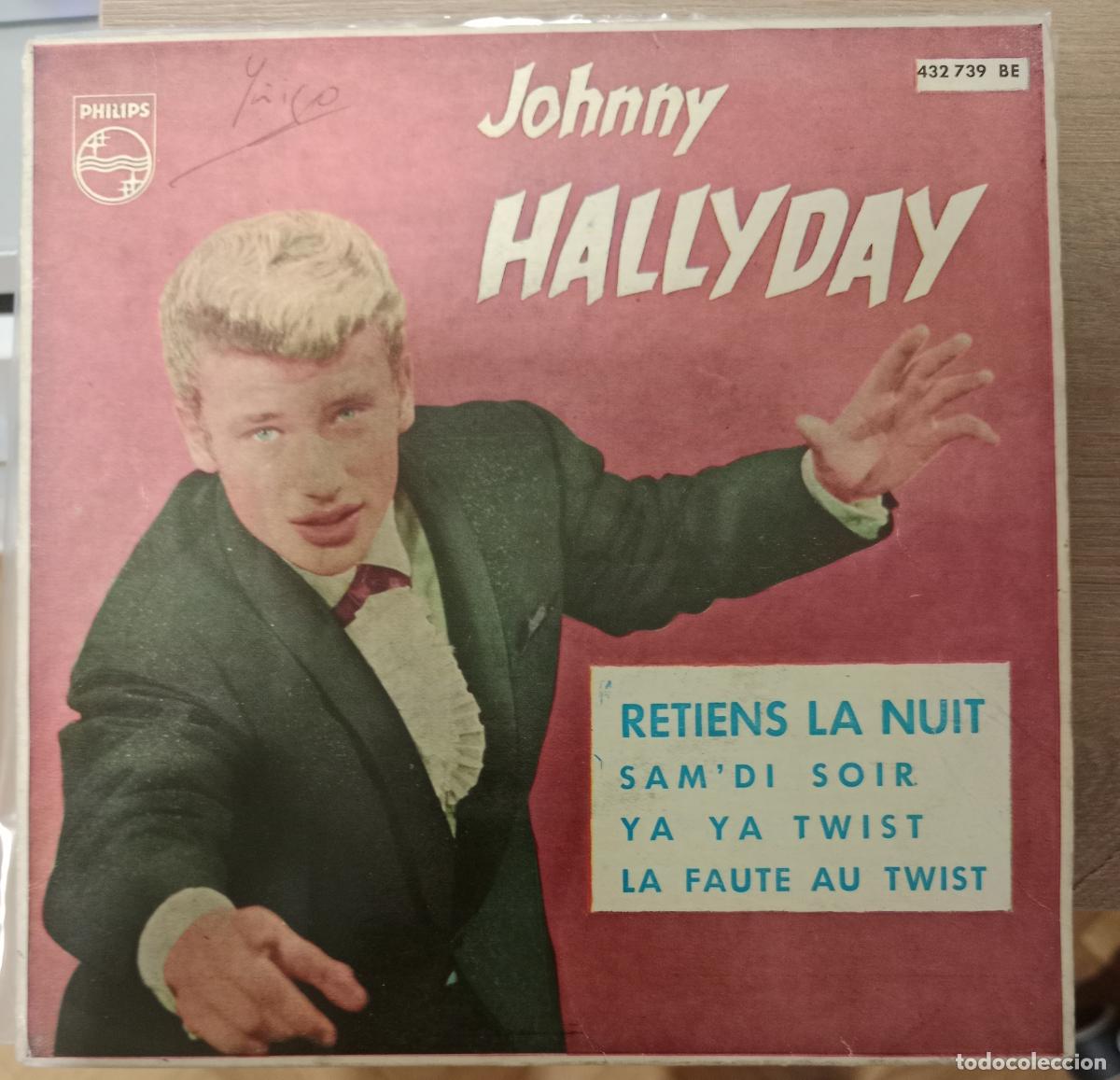 Discos de vinilo: Johnny Hallyday &ndash; Retiens La Nuit single Espa&ntilde;a 1962