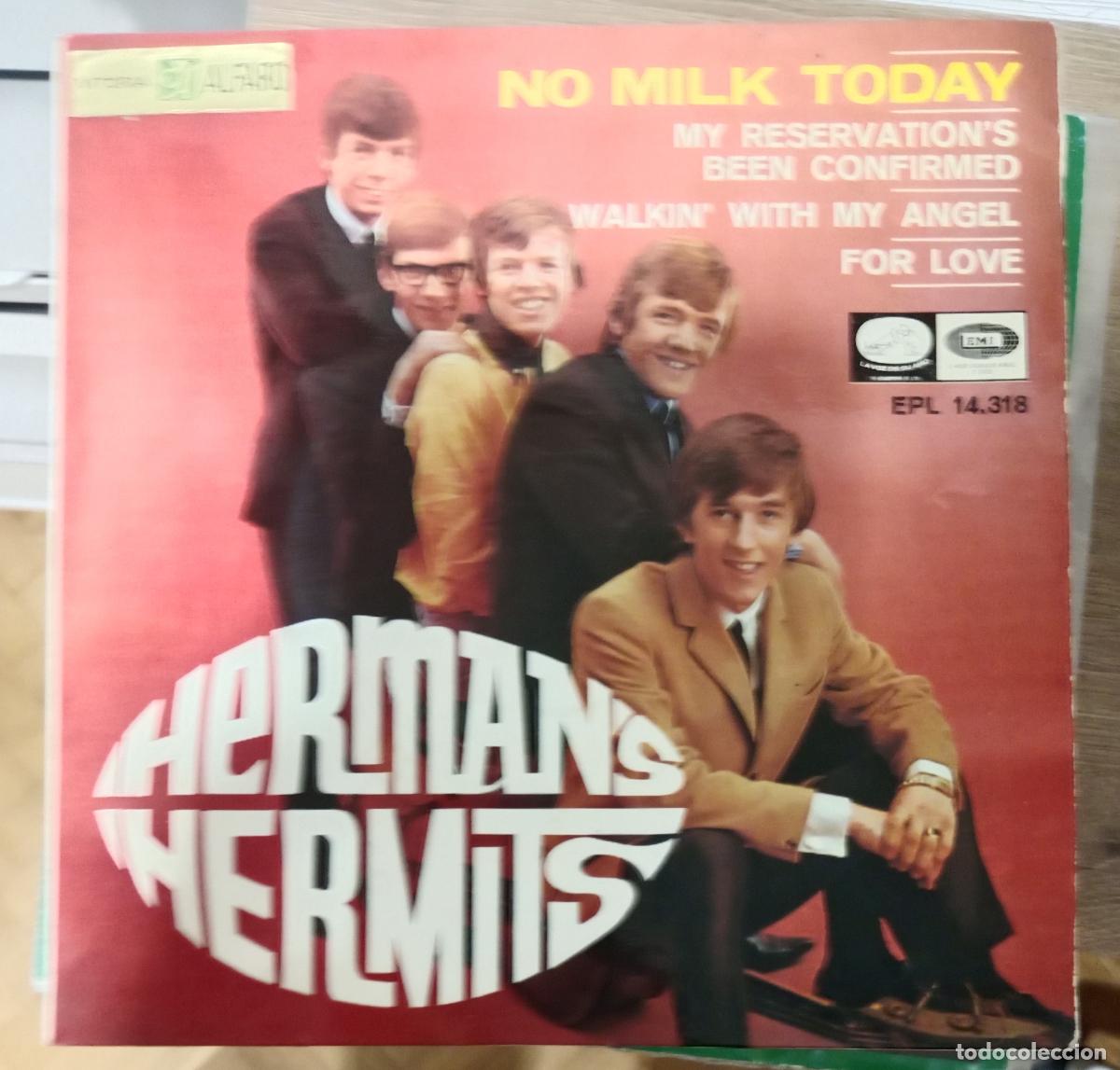 Discos de vinilo: Herman's Hermits &ndash; No Milk Today single Espa&ntilde;a 1966
