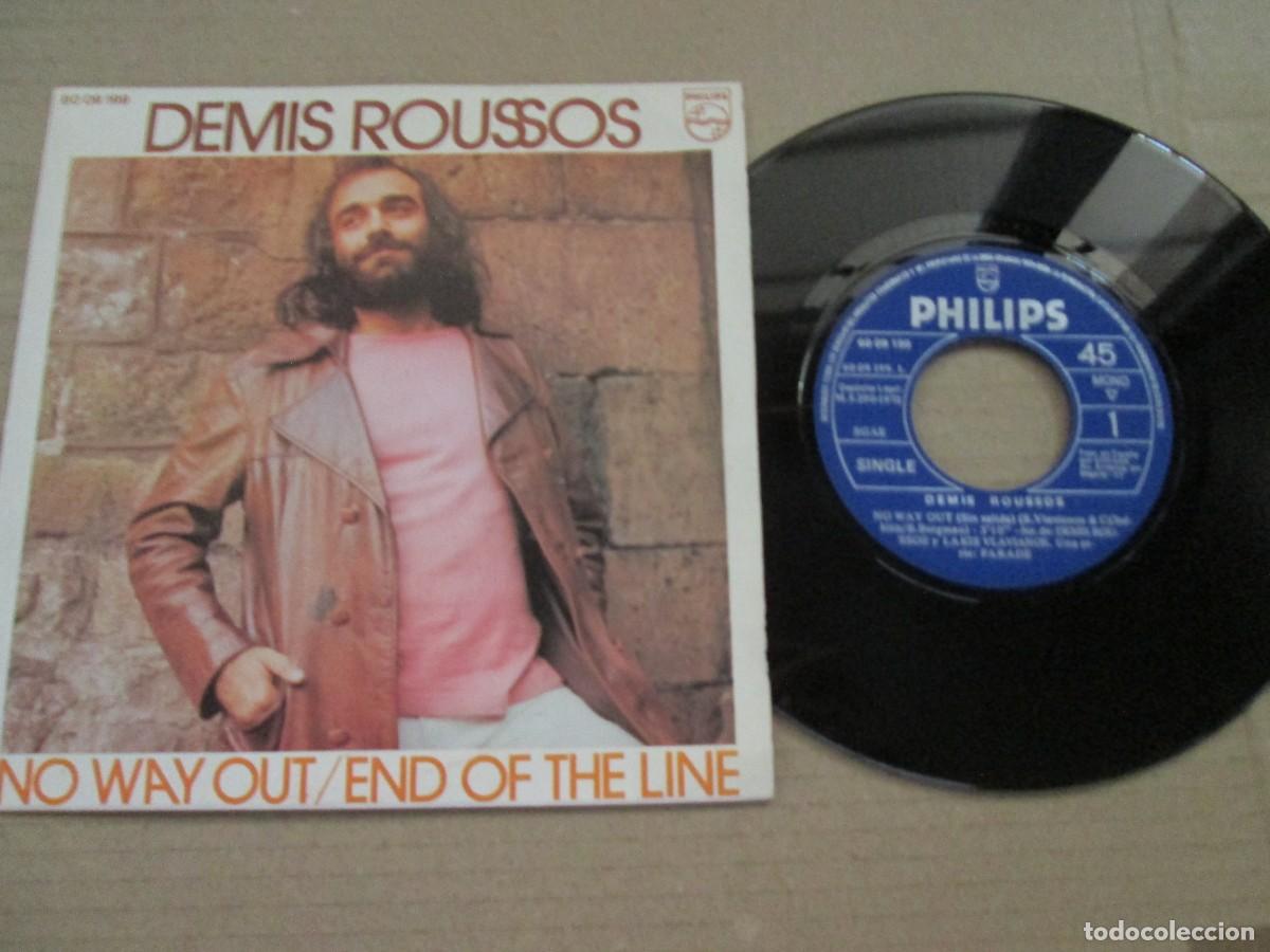 Discos de vinilo: DEMIS ROUSSOS - No Way Out / End of the Line. Single, ed espa&ntilde;ola 7&rdquo; 1972. Magn&iacute;fico estado VG+/NM