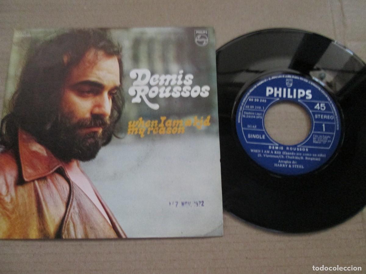 Discos de vinilo: DEMIS ROUSSOS - When I am a Kid / My Reason. Single, ed espa&ntilde;ola 7&rdquo; 1972. Magn&iacute;fico estado VG+/NM