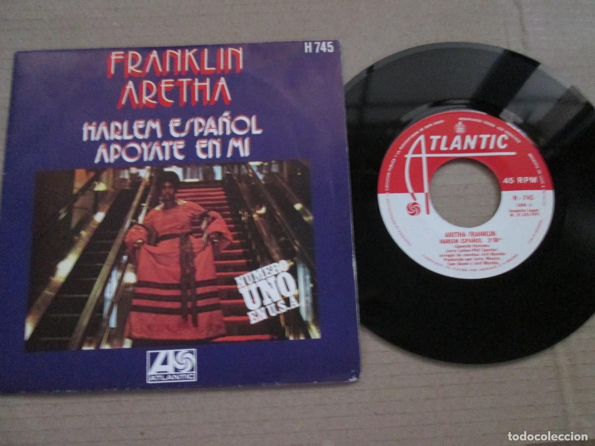 Discos de vinilo: ARETHA FRANKLIN - Harlem espa&ntilde;ol / Ap&oacute;yate en mi. Single, ed espa&ntilde;ola 7&rdquo; 1971. Magn&iacute;fico (VG+/NM)