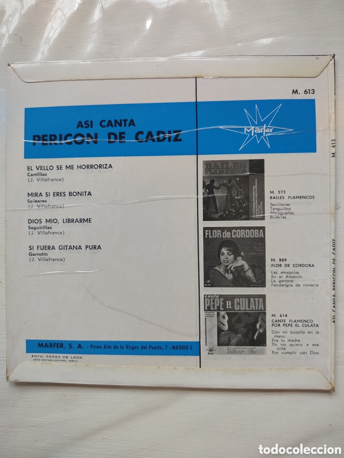 Discos de vinilo: Pericon de C&aacute;diz EP As&iacute; Canta - Foto 2