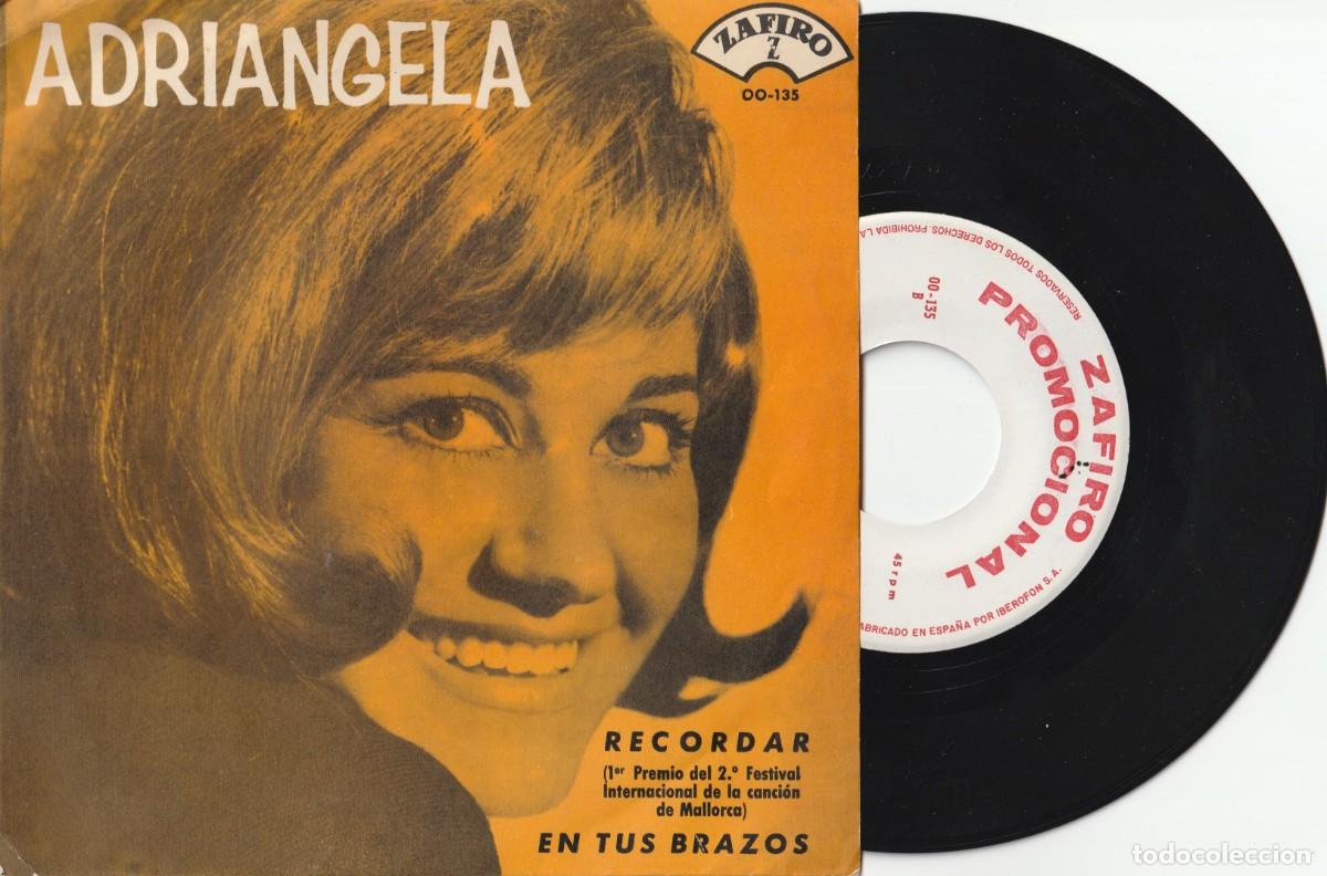 Discos de vinilo: ADRIANGELA - RECORDAR + 1 (SINGLE PROMOCIONAL ZAFIRO 1965) MUY BUEN ESTADO