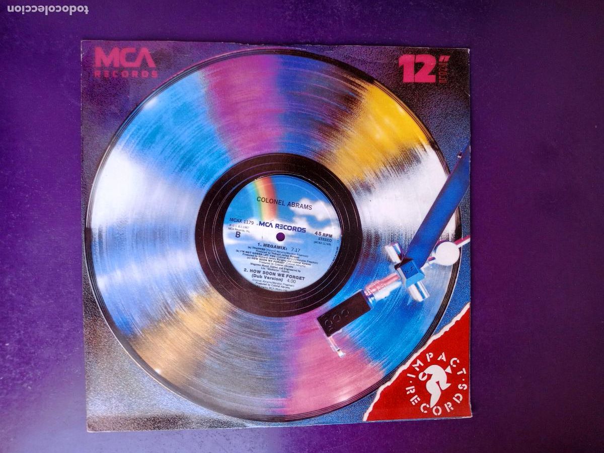 Discos de vinilo: Colonel Abrams &ndash; How Soon We Forget / Megamix - MAXI MCA 1987 - HOUSE 80'S DISCO ELECTRONICA