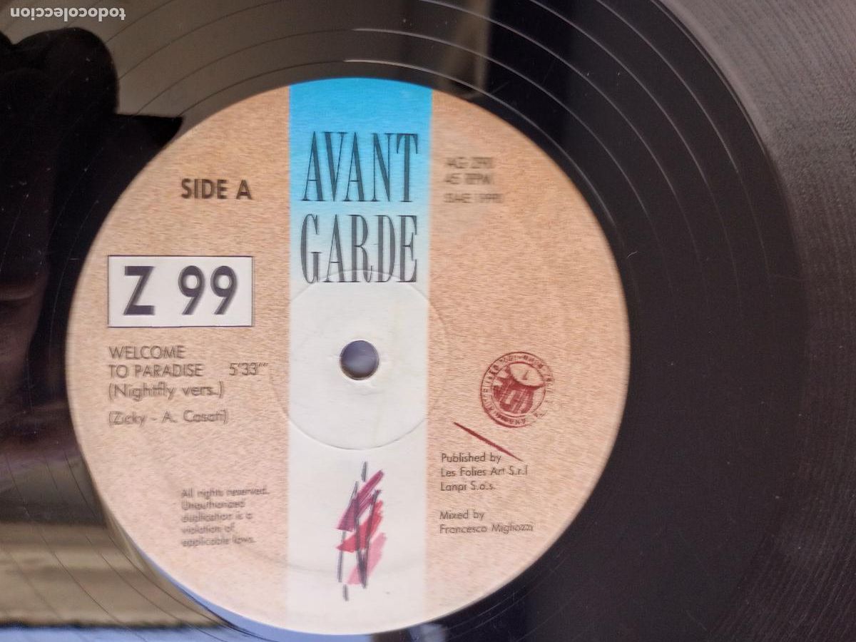 Discos de vinilo: Z 99 &ndash; Welcome To Paradise - MAXI AVANT GARDE 1990 - ELECTRONICA HOUSE