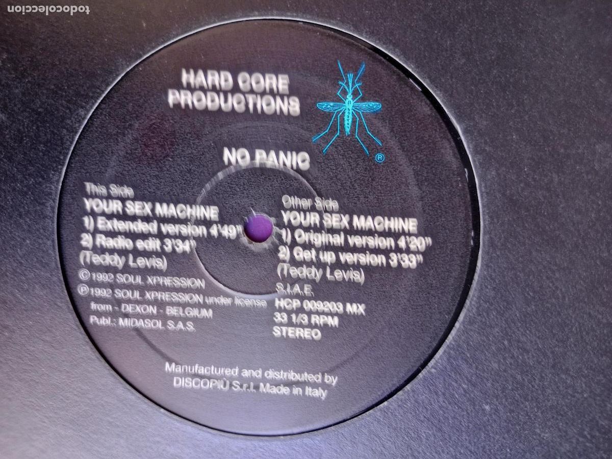 Discos de vinilo: No Panic &lrm;&ndash; Your Sex Machine - MAXI HCP 1991 - TECHNO ELECTRONICA 90'S ITALIA