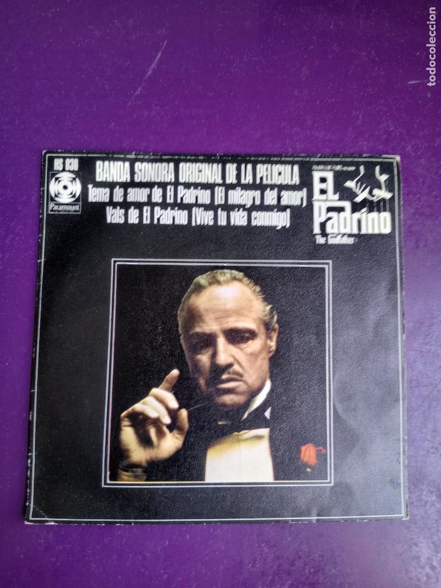 Discos de vinilo: Nino Rota &ndash; BSO CINE Pelicula El Padrino - Sg hispavox 1972 - USO LEVE EN VINILO
