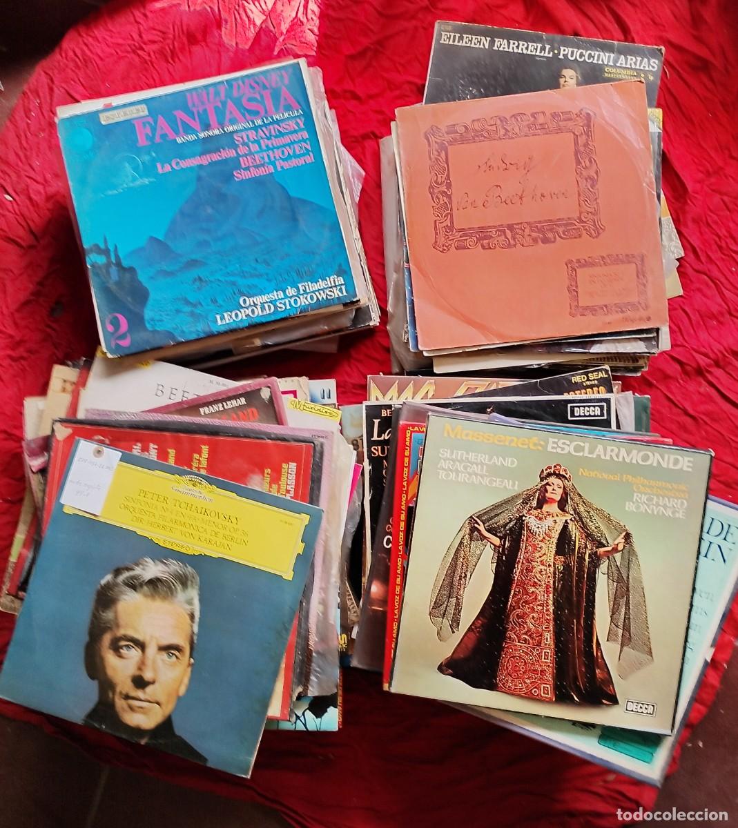Discos de vinilo: Importante discoteca de m&uacute;sica cl&aacute;sica -en parte procedente de una emisora de radio- conteniendo ver