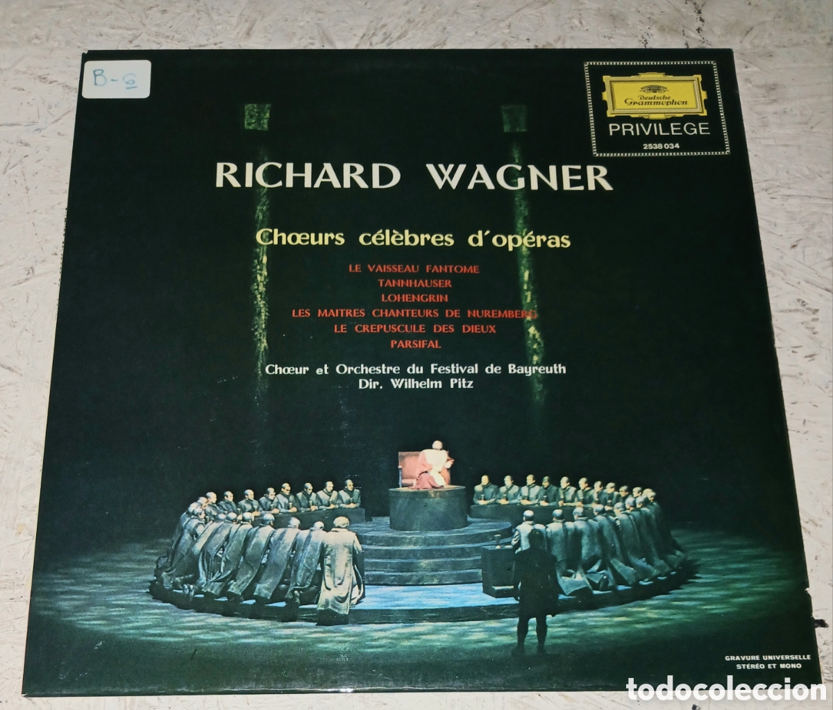 Discos de vinilo: Vinilo LP: Richard Wagner: Ch&oelig;urs c&eacute;l&egrave;bres d'op&eacute;ras - Ch&oelig;ur et Orchestre du Festival de Bayreuth,..