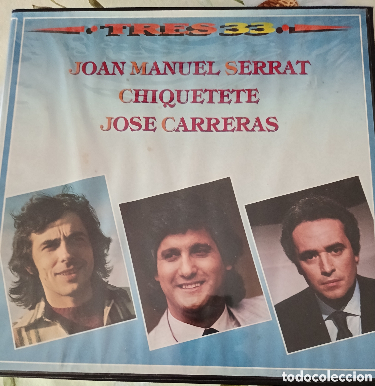 Discos de vinilo: J. Manuel Serrat / Chiquetete / Jos&eacute; Carreras caja con 3 Lps editada en Espa&ntilde;a a&ntilde;o 1985.