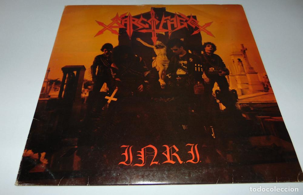 Discos de vinilo: SARCOFAGO - I.N.R.I - LP COGUMELOS - BRASIL - 1987