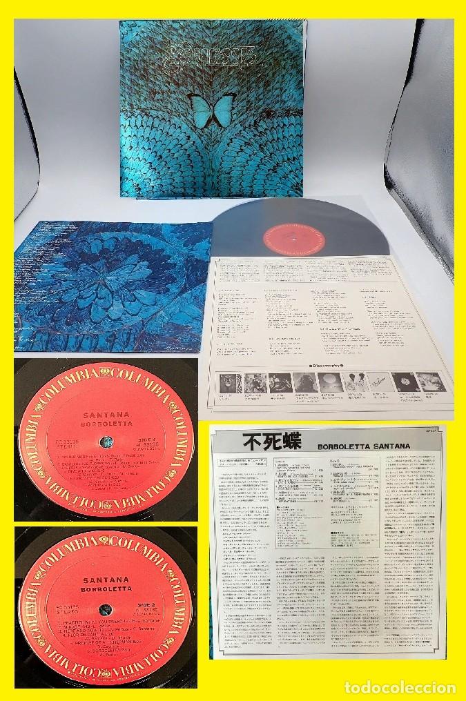 Discos de vinilo: SANTANA / borboletta 74, SUPER 1&ordf; CARPETA PLATEADA, 1&ordm; PRESS JAPAN + ENCARTE + INSERTO, IMPECABLE