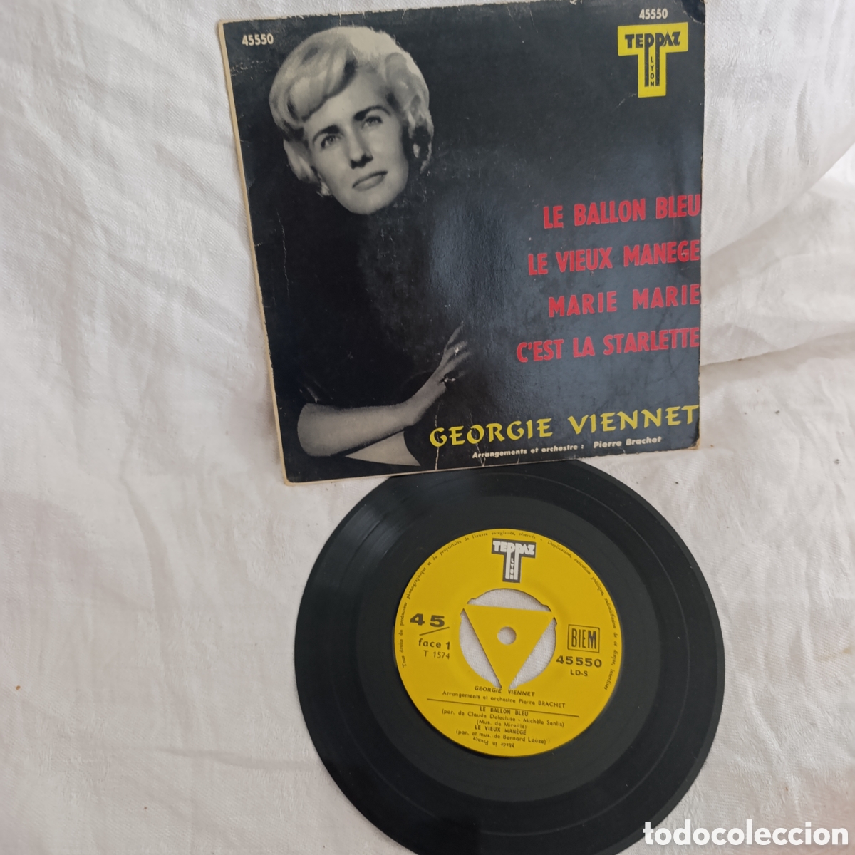 Discos de vinilo: Georgie Viennet &ndash; Le Ballon Bleu (Teppaz 45550) Francia - A&ntilde;os 50/60 ,Vinilo EP 7''