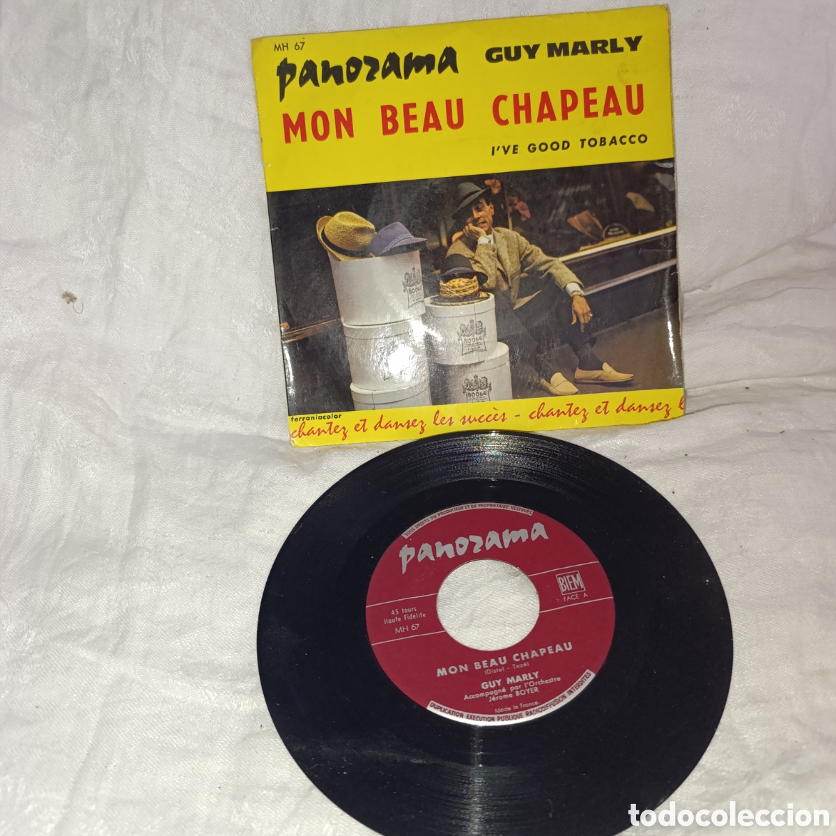 Discos de vinilo: Guy Marly &ndash; Mon Beau Chapeau (Panorama MH 67) Francia - 1960,Vinilo Single 7''