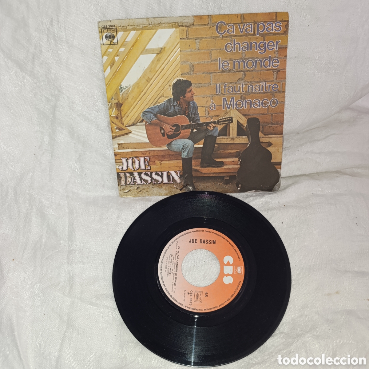 Discos de vinilo: Joe Dassin &ndash; &Ccedil;a Va Pas Changer Le Monde / Il Faut Na&icirc;tre &Agrave; Monaco (Single 7&rdquo;, 1975/1976)
