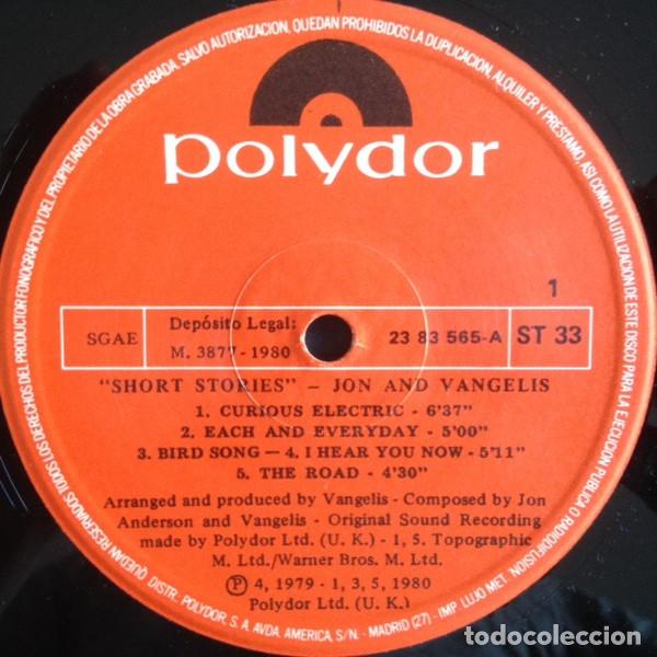 Discos de vinilo: Jon & Vangelis, Short Stories - LP - Foto 3