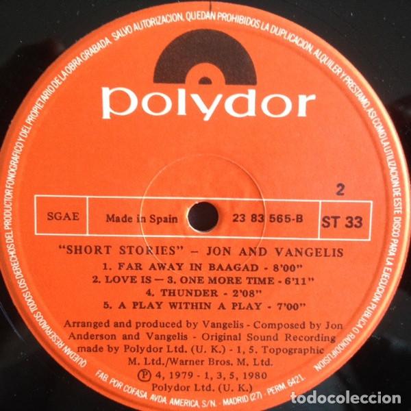 Discos de vinilo: Jon & Vangelis, Short Stories - LP - Foto 4