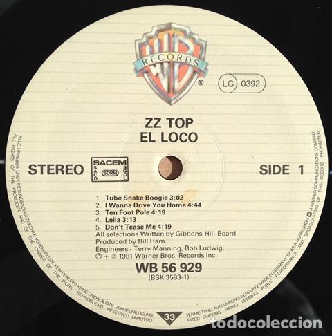 Discos de vinilo: Zz Top, El Loco - LP - Foto 3