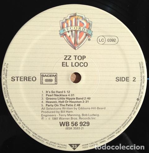 Discos de vinilo: Zz Top, El Loco - LP - Foto 4