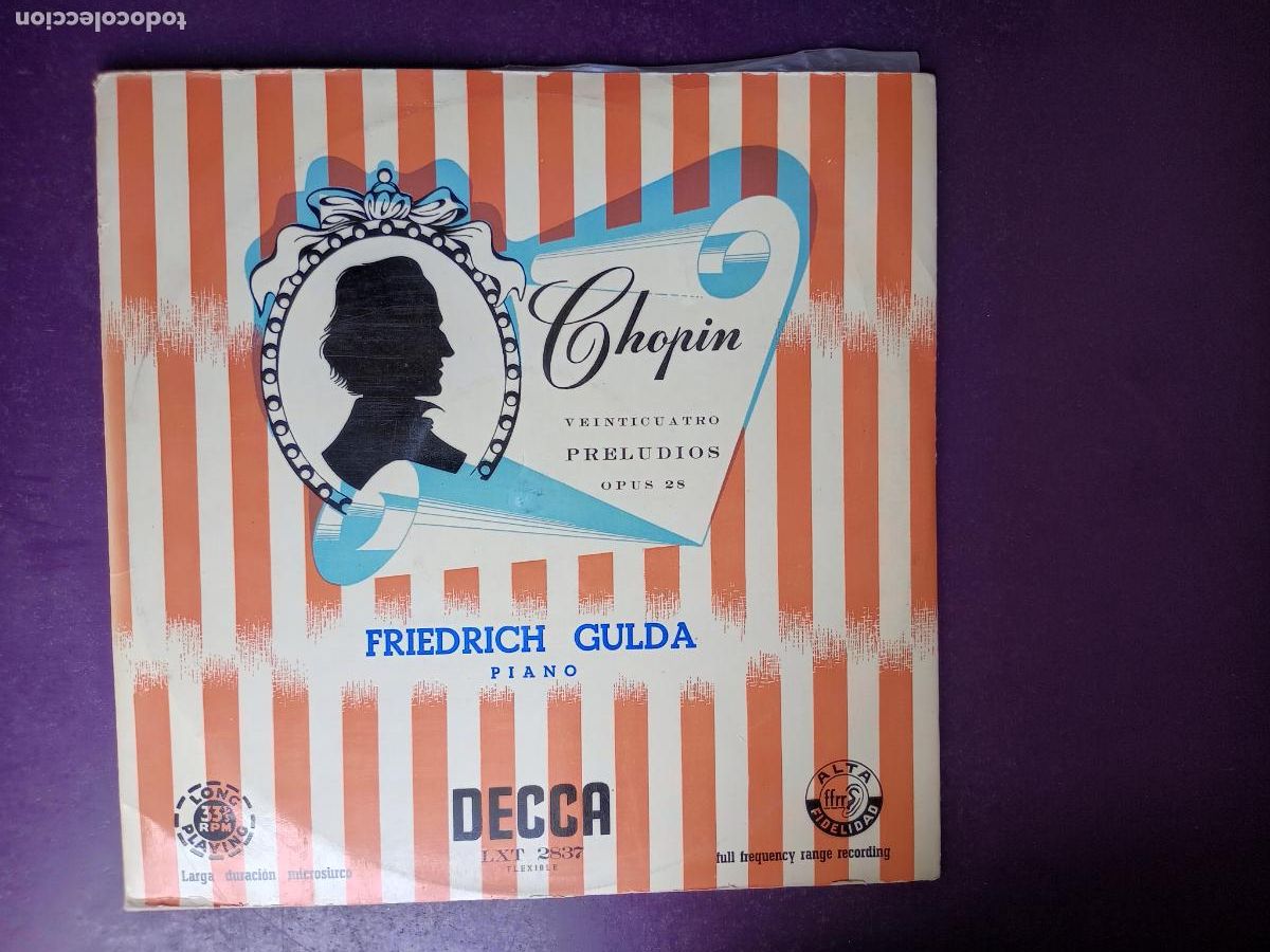 Discos de vinilo: CHOPIN - 24 PRELUDIOS OPUS 28 - FRIEDRICH GULDA PIANO - LP DECCA 195? SAN SEBASTIAN