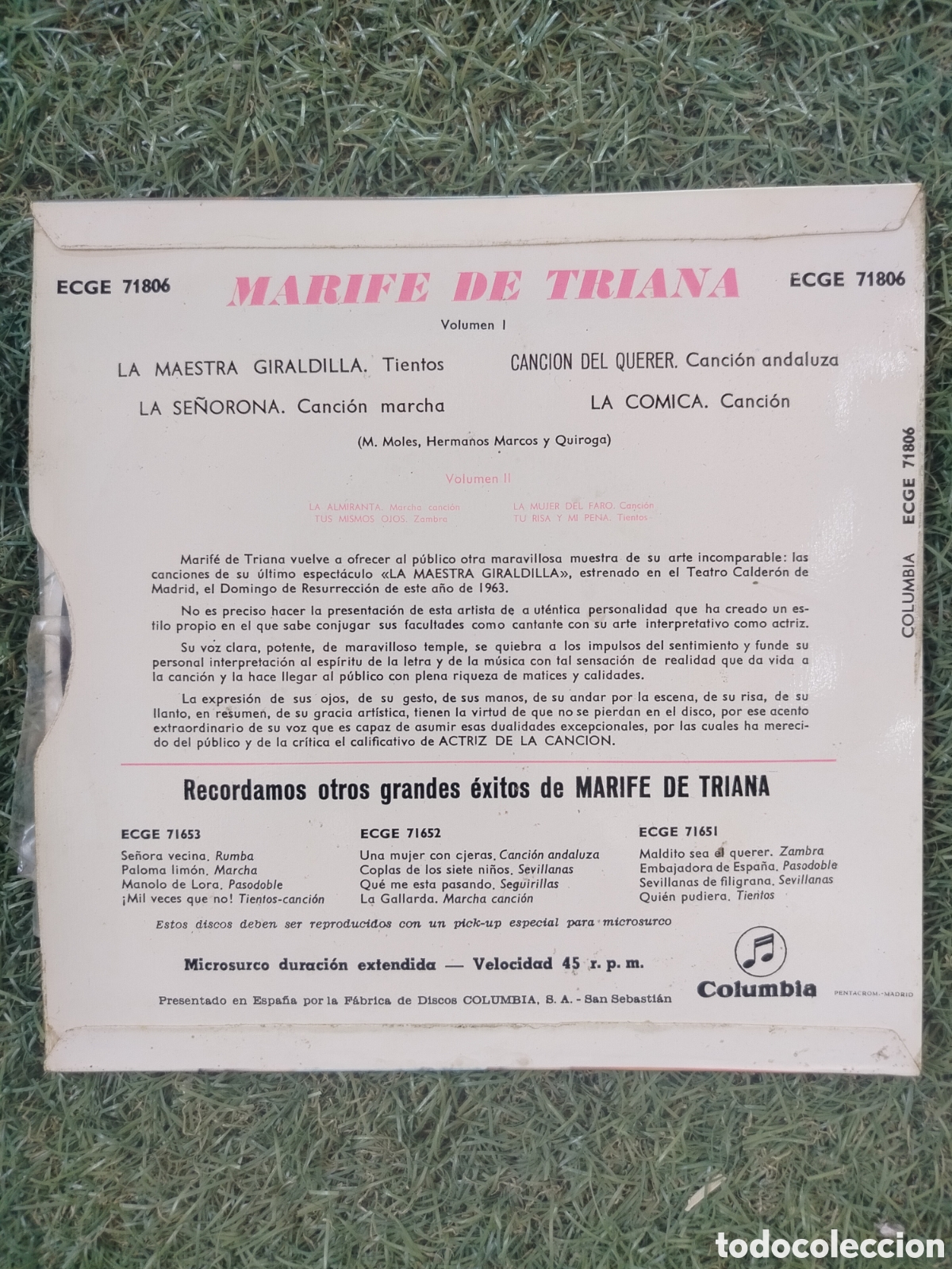 Discos de vinilo: Marif&eacute; de Triana EP 1963 - Foto 2