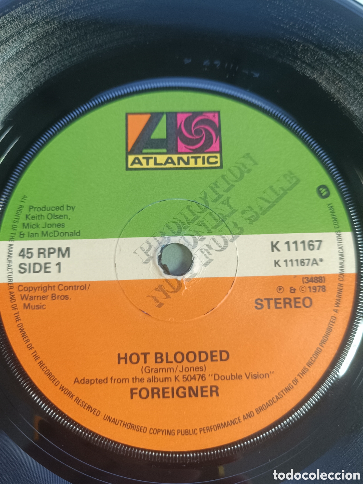 Vinyl records: Foreigner &lrm;&ndash; Hot Blooded (Promocional)