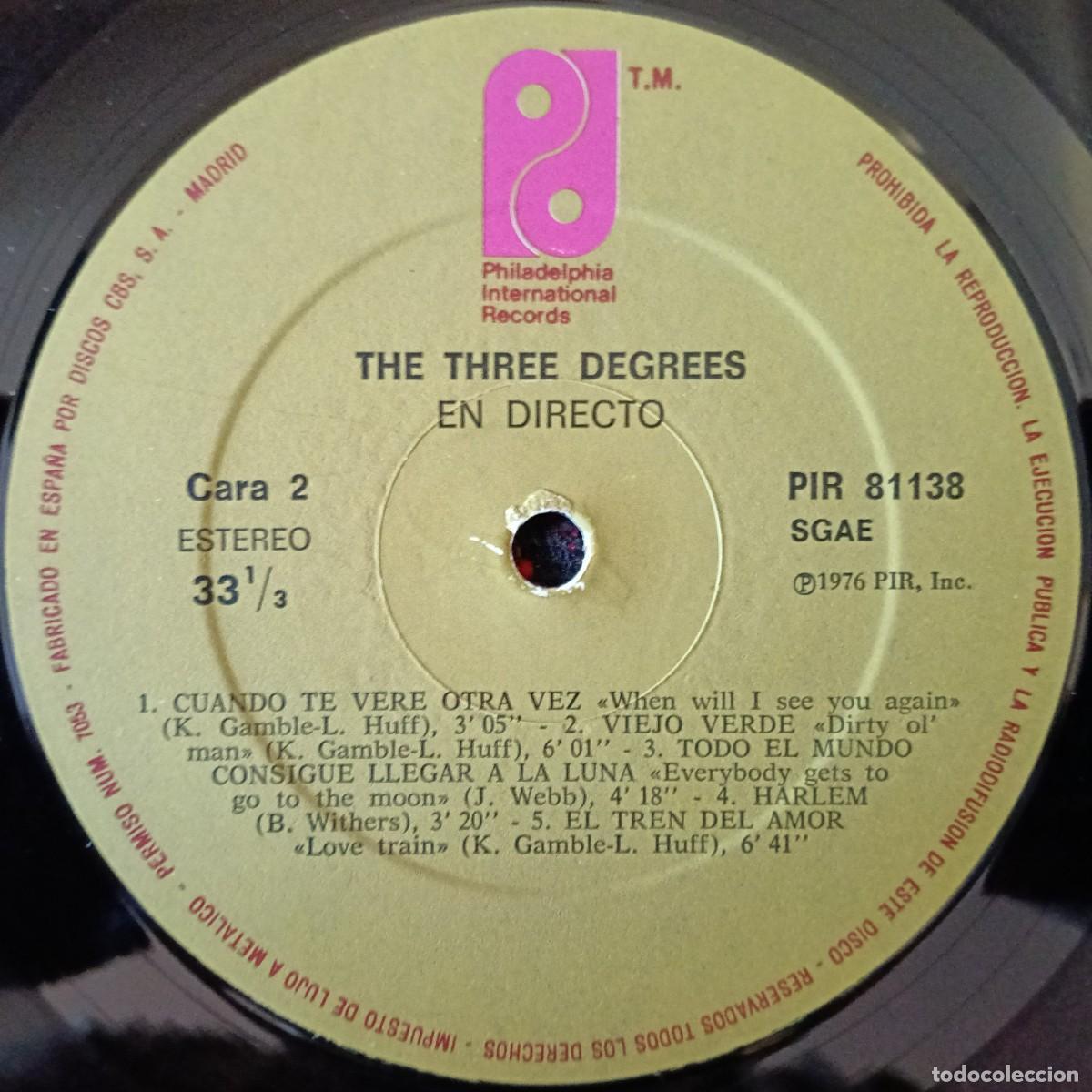 Discos de vinilo: THE THREE DEGREES ** The Three Degrees Live ** VINILO LP 1976 - Foto 4