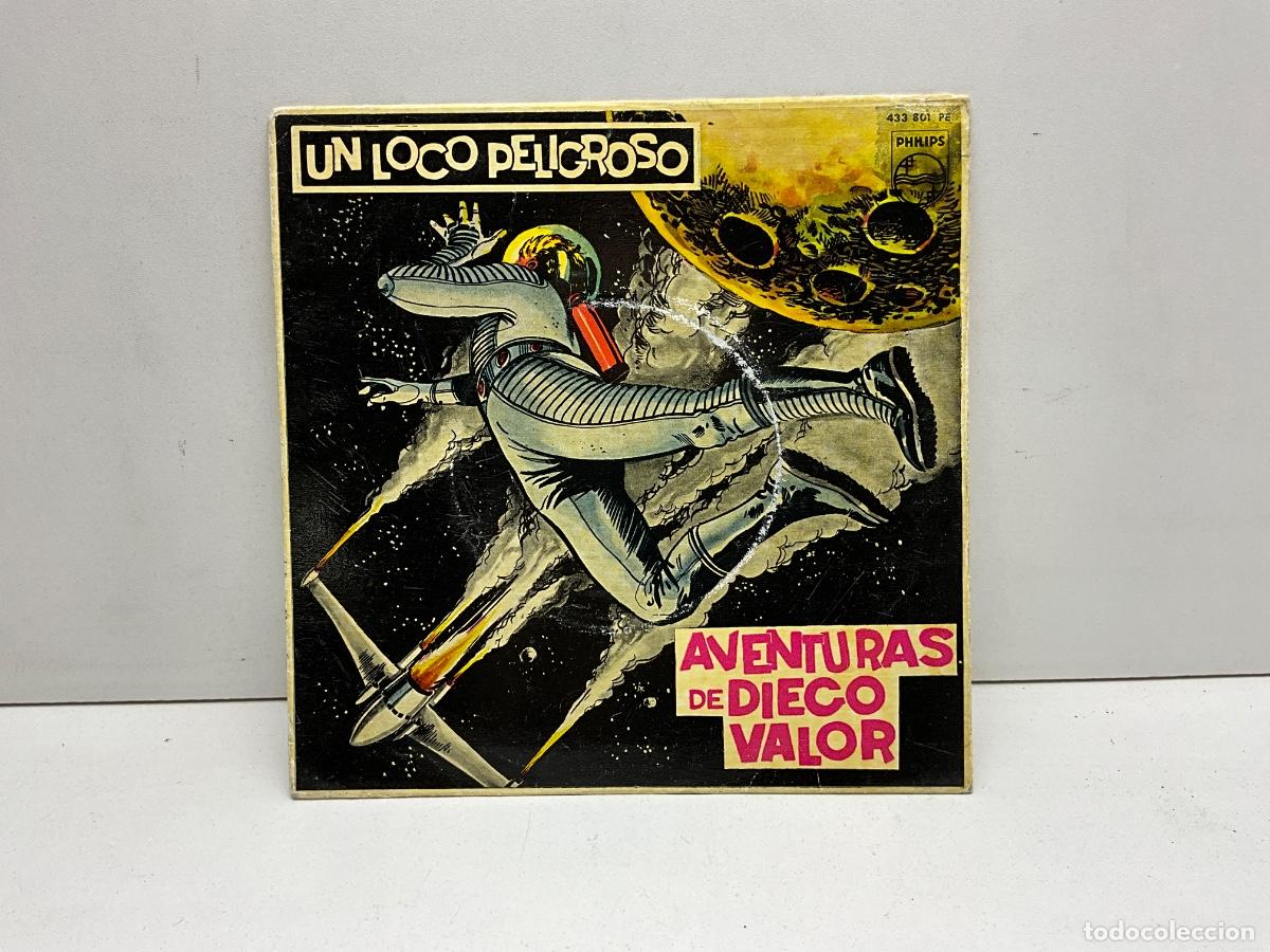 Discos de vinilo: AVENTURAS DE DIEGO VALOR - UN LOCO PELIGROSO - SINGLE VINILO COLOR AZUL - A&Ntilde;O 1962