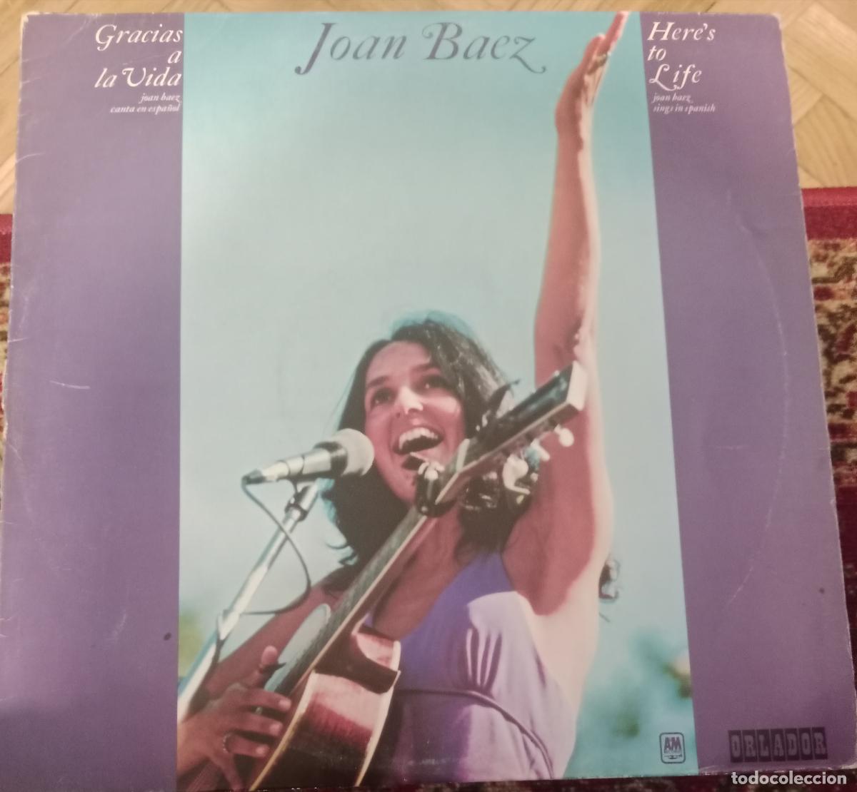Discos de vinilo: Joan Baez &ndash; Gracias A La Vida = Here's To Life Lp Espa&ntilde;a 1986