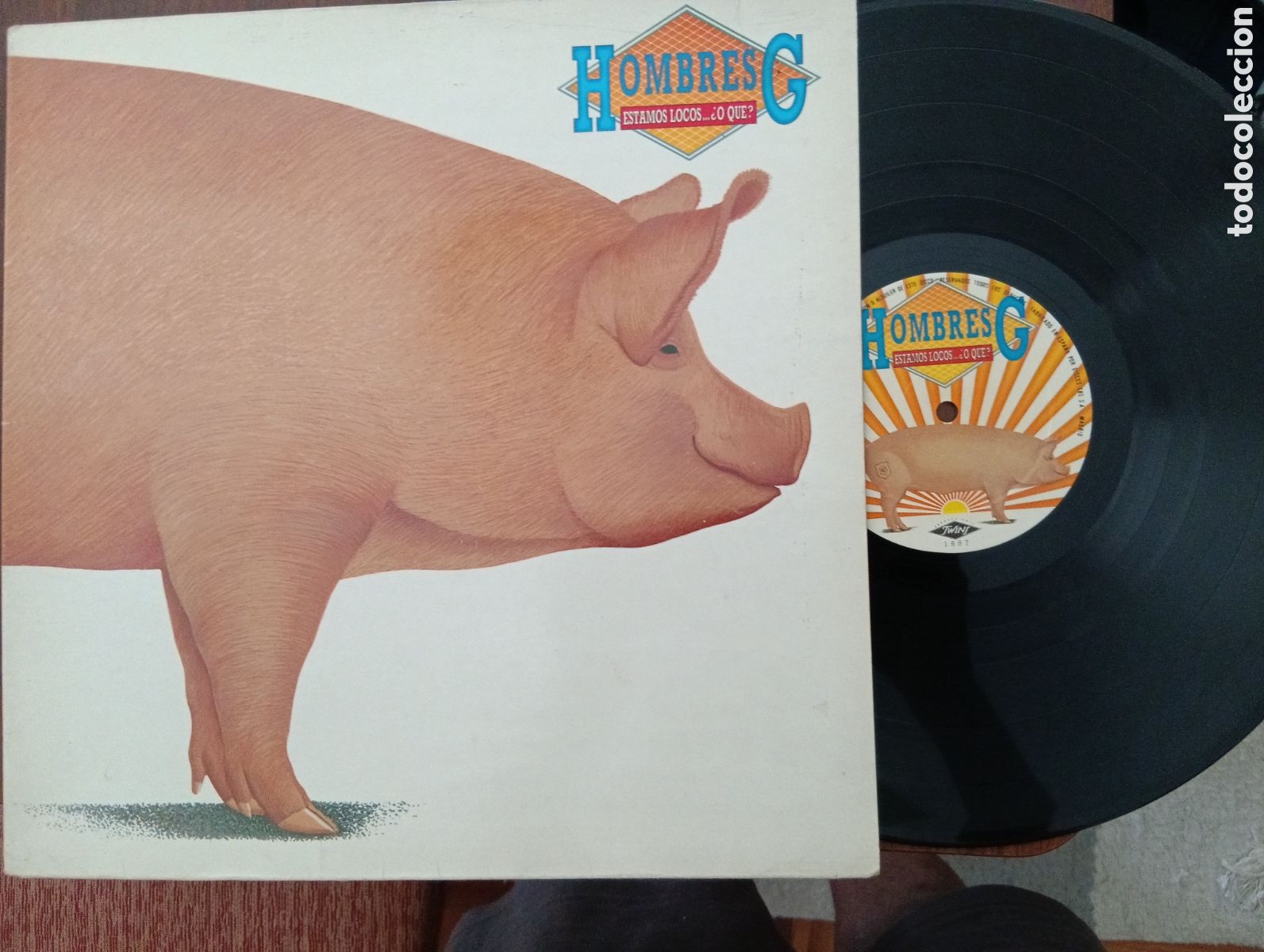 Discos de vinilo: LP Hombres G - Estamos locos... &iquest;O qu&eacute;? Sello Twins, 1987 - Edici&oacute;n Espa&ntilde;ola. Portada doble