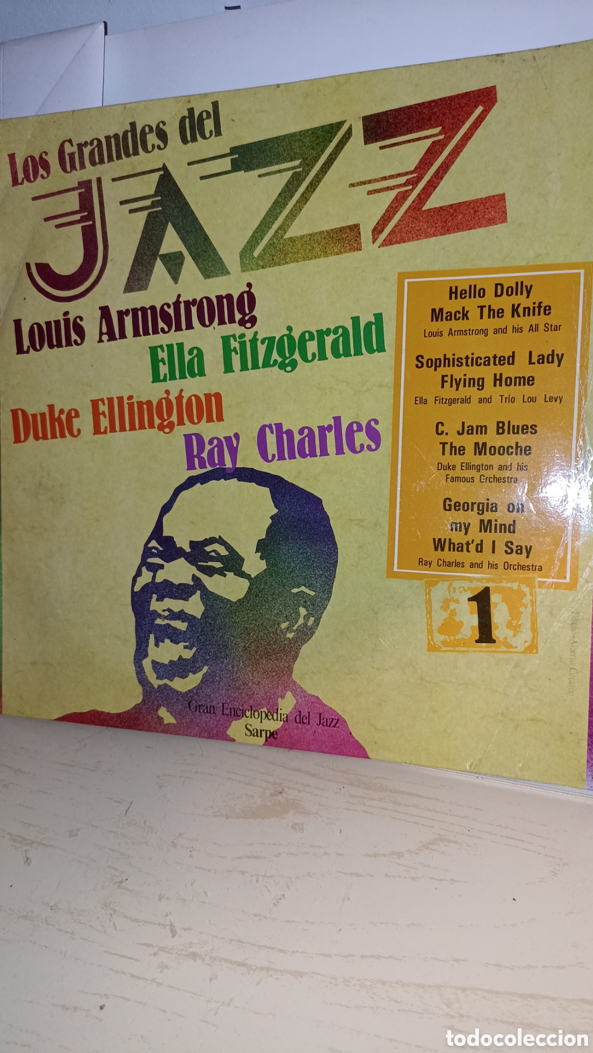 Discos de vinilo: Vinilo Los Grandes del Jazz Vol. 1. Sarpe, 1980. Louis Armstrong, Ella Fitzgerald, Duke Ellington,