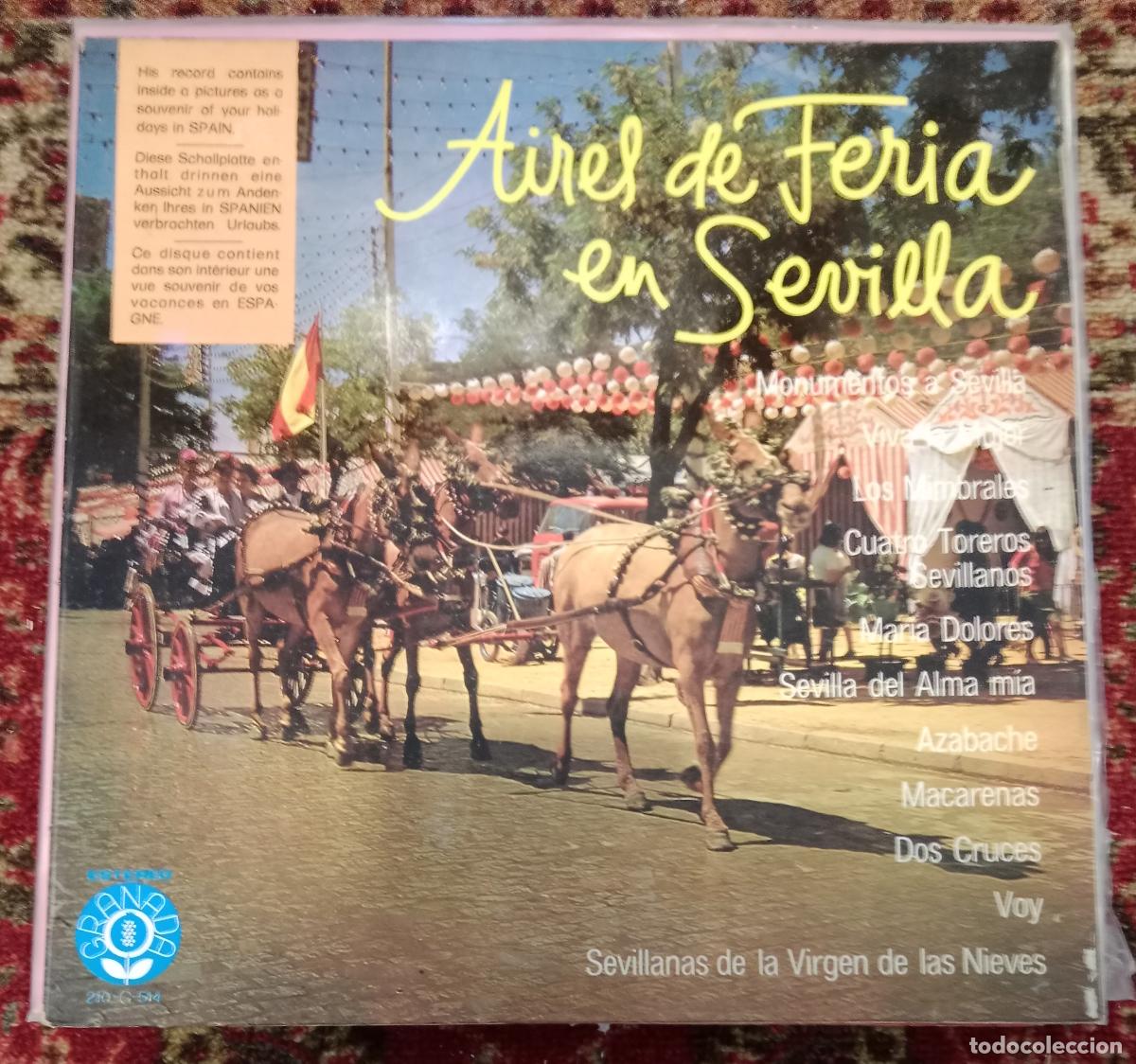 Discos de vinilo: Los Romeros De Las Nieves &ndash; Aires De Feria En Sevilla Lp 1973 Con el cartel original!!