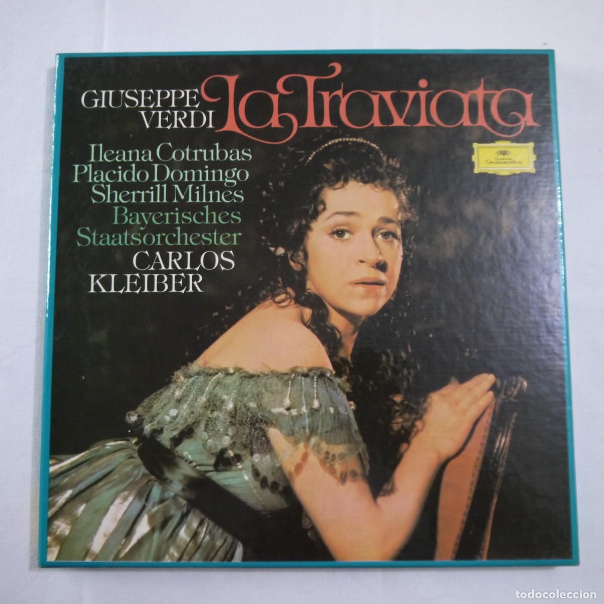 Discos de vinilo: VERDI / LA TRAVIATA - CON COTRUBAS Y PLACIDO DOMINGO - CAJA CON 2 LPS - DEUTSCHE GRAMOPHON 1977