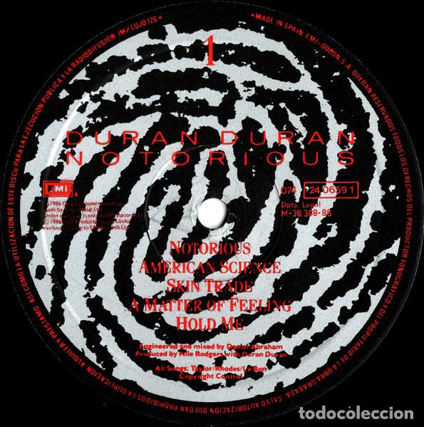 Discos de vinilo: Duran Duran, Notorious - LP - Foto 3