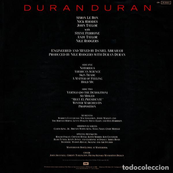 Discos de vinilo: Duran Duran, Notorious - LP - Foto 6