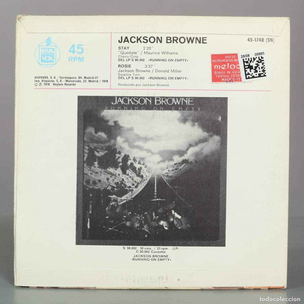 Discos de vinilo: SINGLE. Stay b/w Rosie - Jackson Browne - Foto 2