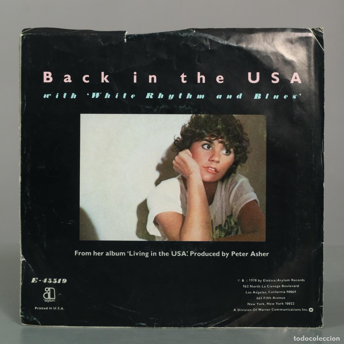 Discos de vinilo: SINGLE. Back In The USA / White Rhythm And Blues - Linda Ronstadt