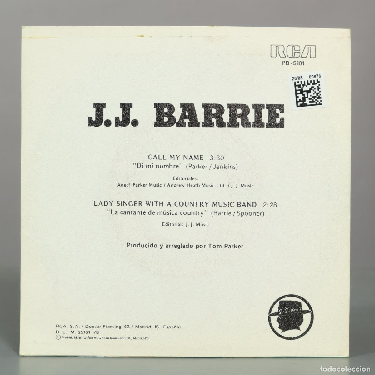 Discos de vinilo: SINGLE. Call My Name - J.J. Barrie - Foto 2