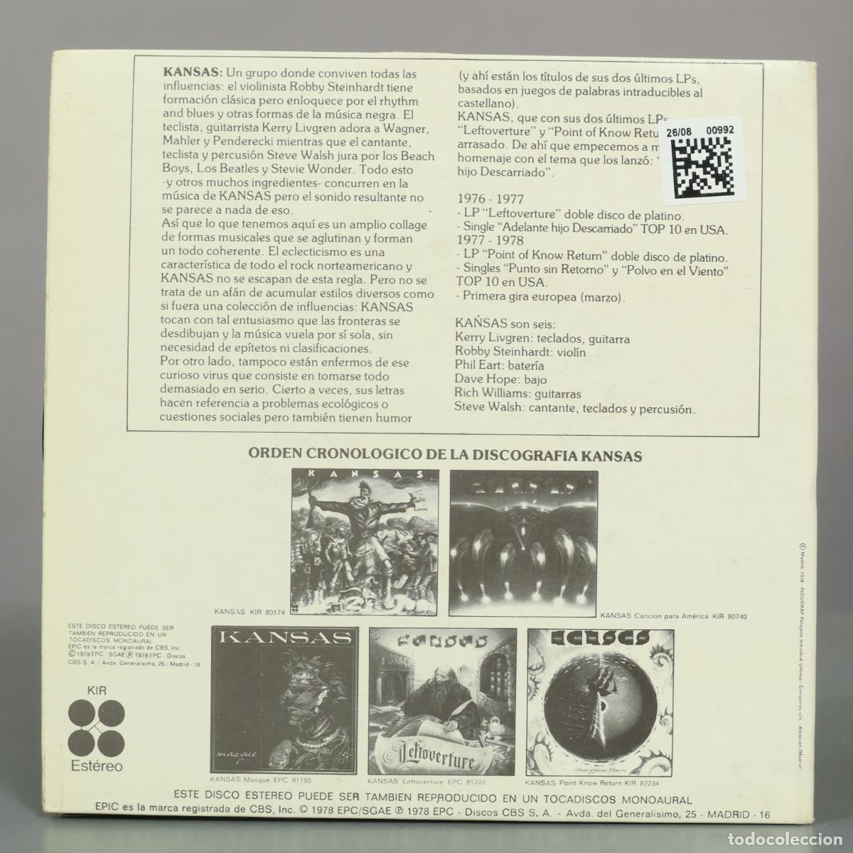 Discos de vinilo: SINGLE. Point of Know Return - Kansas - Foto 2
