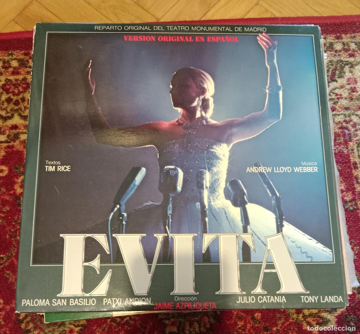 Discos de vinilo: Evita (Version Original En Espa&ntilde;ol) Doble Lp 1980