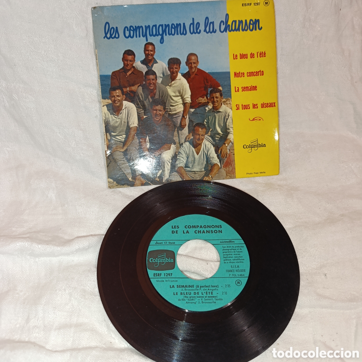 Discos de vinilo: Vinilo EP 7&rdquo; Les Compagnons de la Chanson &ndash; Si tous les oiseaux (1961) Columbia - Con Leng&uuml;eta